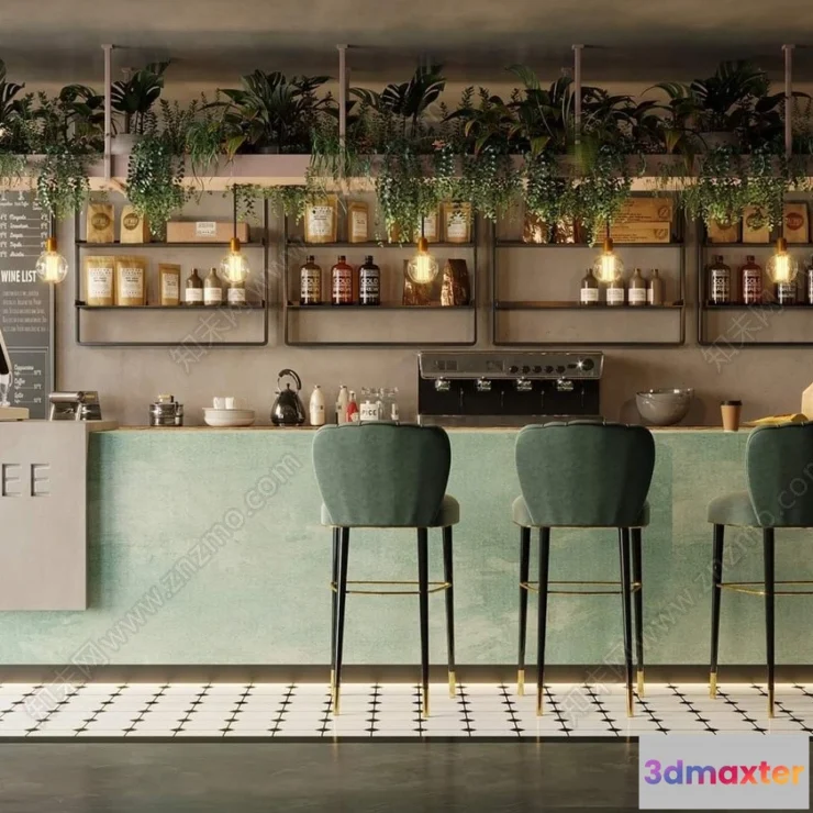 1360178 - Restaurant - Fastfood - 3D Interior Scenes - 100 3D Max