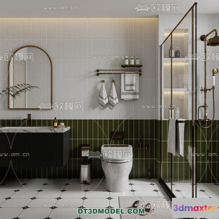 1360263 - Toilet - WC - France Style - Interior 3D Scene - 078 3D Max