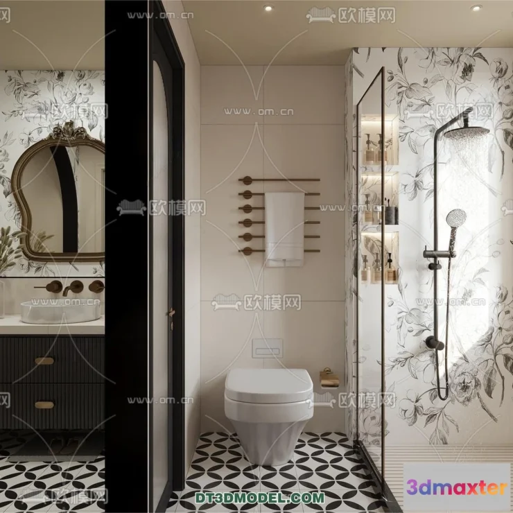 1360349 - Toilet - WC - France Style - Interior 3D Scene - 079 3D Max