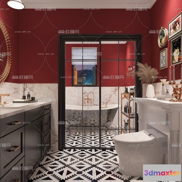 1360471 - Toilet - WC - France Style - Interior 3D Scene - 081 3D Max