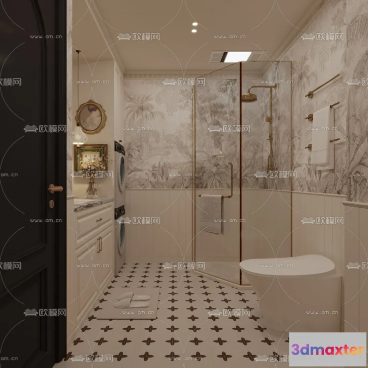 1360542 - Toilet - WC - France Style - Interior 3D Scene - 082 3D Max