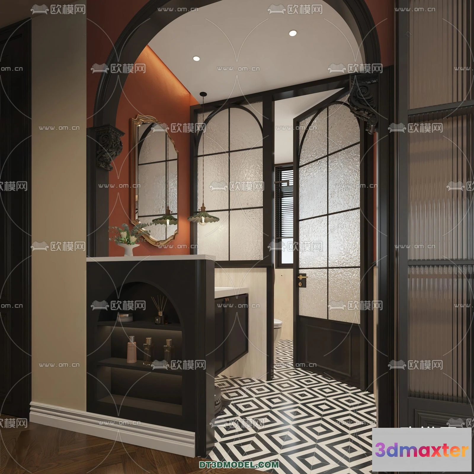 1360868 - Toilet - WC - France Style - Interior 3D Scene - 085 3D Max