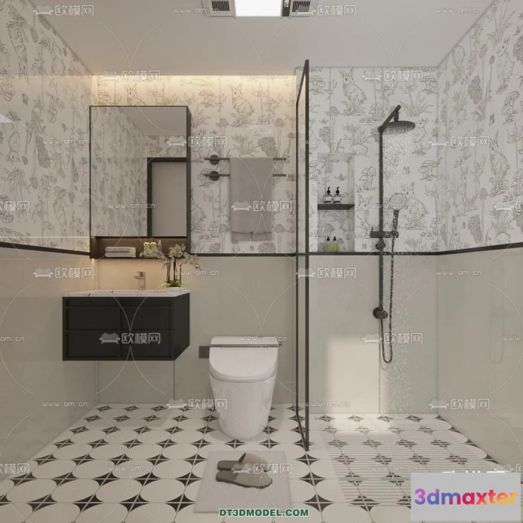 1361269 - Toilet - WC - France Style - Interior 3D Scene - 091 3D Max