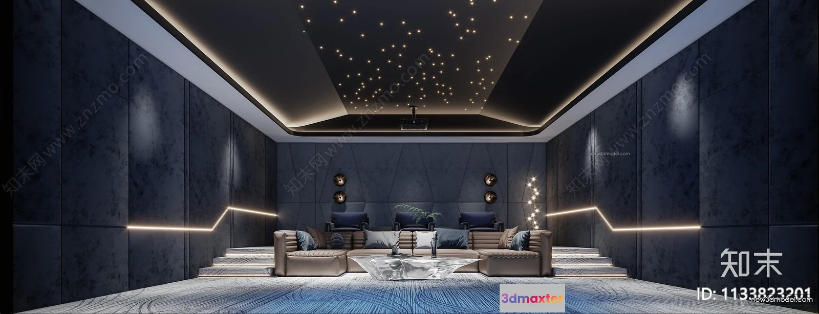 1361307 - Home Theater - 3D Interior Scene - 3D Models - 002 3D Max