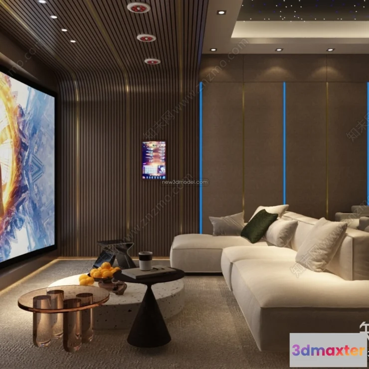 1361383 - Home Theater - 3D Interior Scene - 3D Models - 003 3D Max