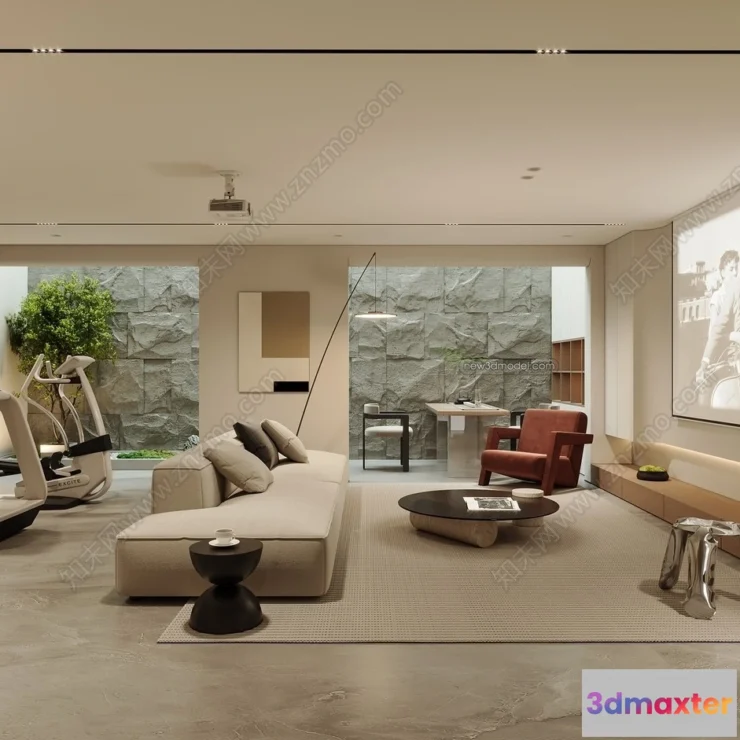 1361453 - Home Theater - 3D Interior Scene - 3D Models - 004 3D Max