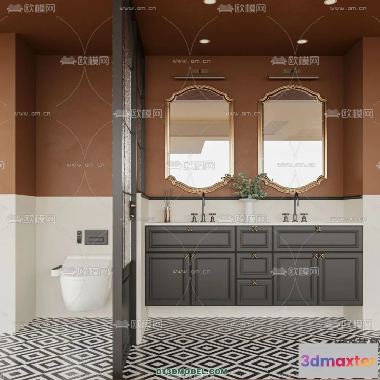1361480 - Toilet - WC - France Style - Interior 3D Scene - 094 3D Max