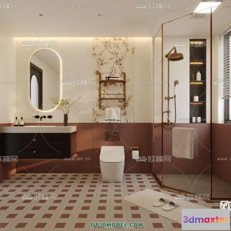 1361552 - Toilet - WC - France Style - Interior 3D Scene - 095 3D Max