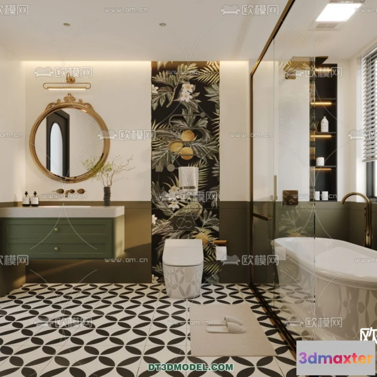 1361625 - Toilet - WC - France Style - Interior 3D Scene - 096 3D Max