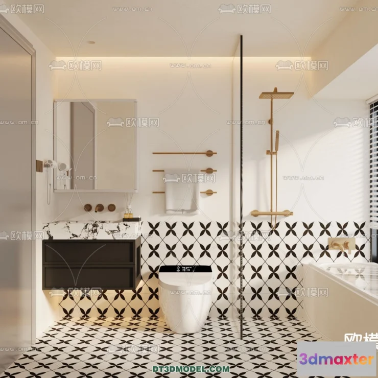 1361694 - Toilet - WC - France Style - Interior 3D Scene - 097 3D Max