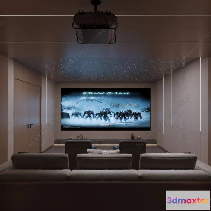 1361796 - Home Theater - 3D Interior Scene - 3D Models - 009 3D Max