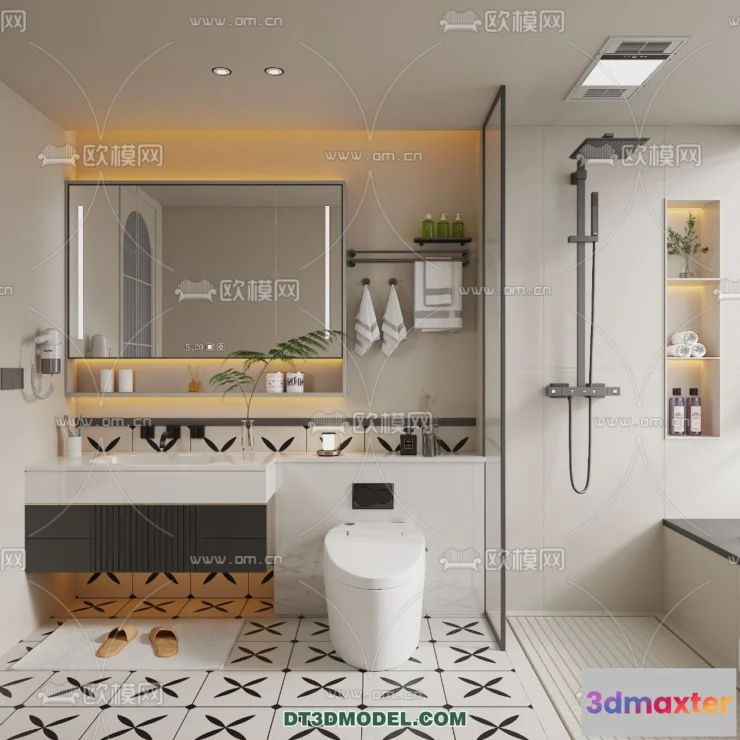 1361822 - Toilet - WC - France Style - Interior 3D Scene - 099 3D Max