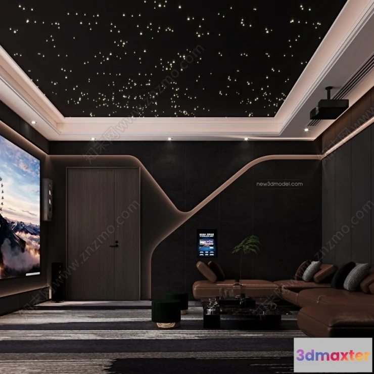 1361923 - Home Theater - 3D Interior Scene - 3D Models - 011 3D Max