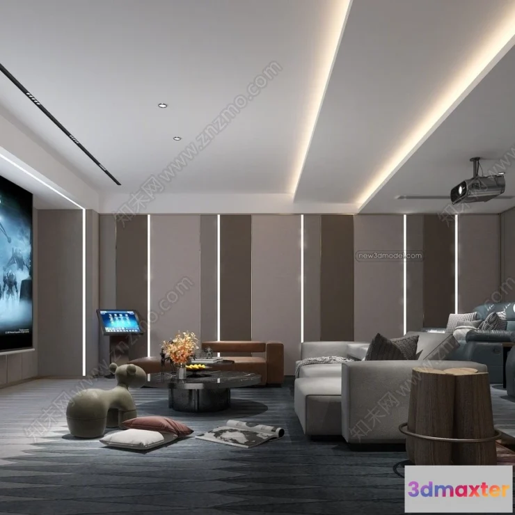 1362420 - Home Theater - 3D Interior Scene - 3D Models - 018 3D Max