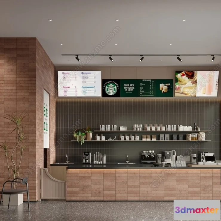 1363007 - Restaurant - Fastfood - 3D Interior Scenes - 141 3D Max