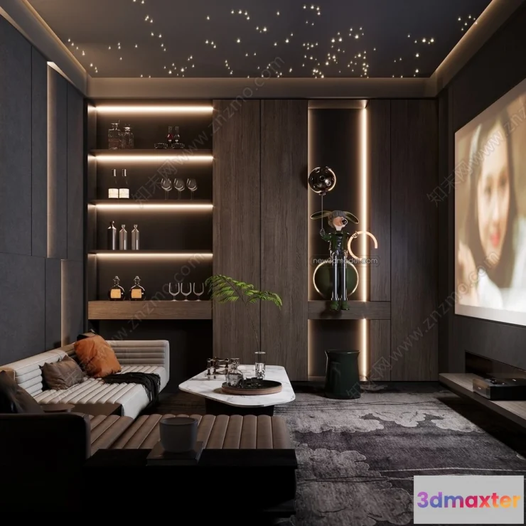 1363160 - Home Theater - 3D Interior Scene - 3D Models - 029 3D Max
