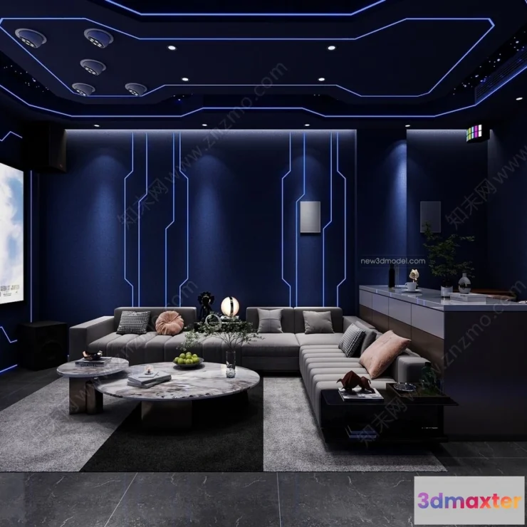 1363687 - Home Theater - 3D Interior Scene - 3D Models - 037 3D Max