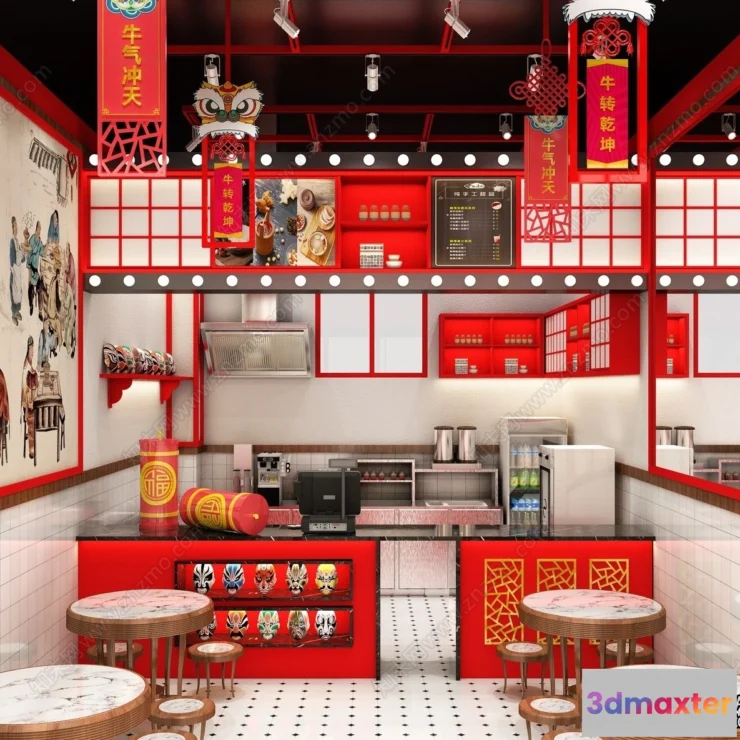 1363699 - Restaurant - Fastfood - 3D Interior Scenes - 151 3D Max