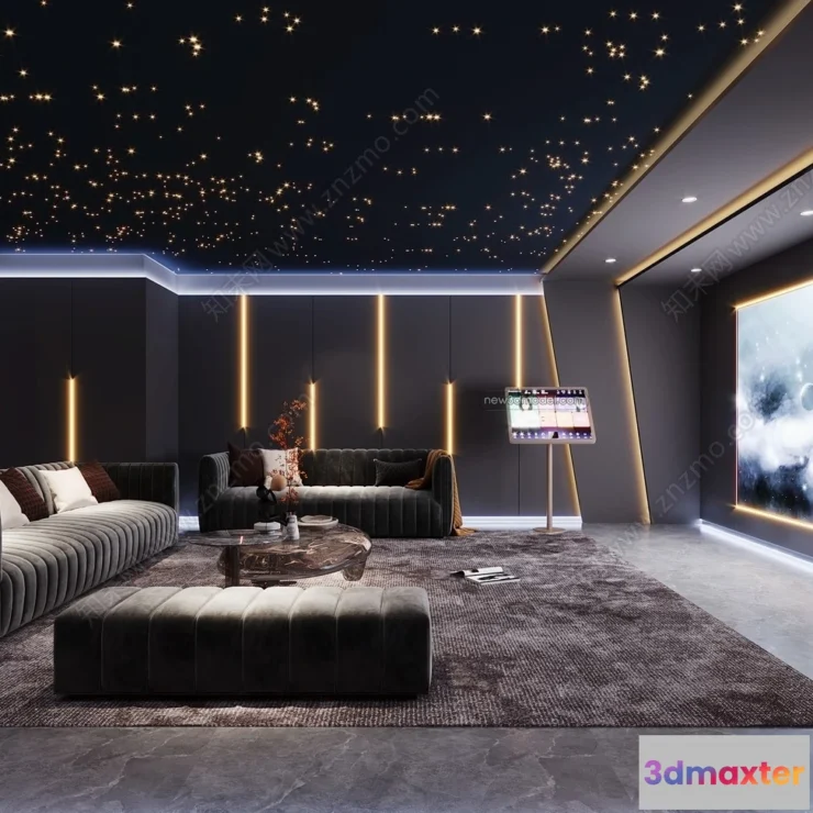 1364160 - Home Theater - 3D Interior Scene - 3D Models - 044 3D Max