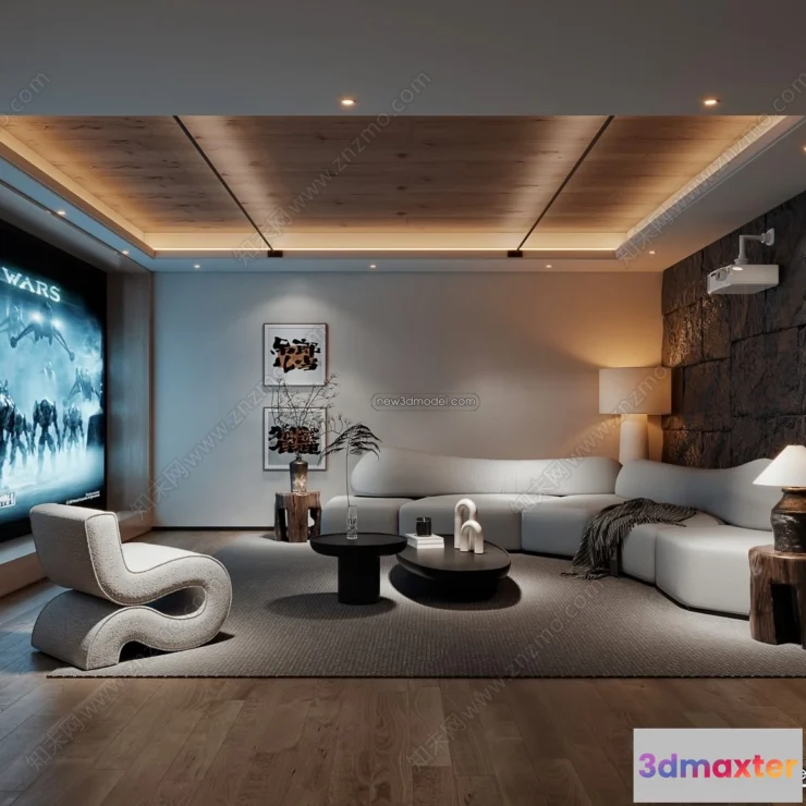 1364424 - Home Theater - 3D Interior Scene - 3D Models - 048 3D Max