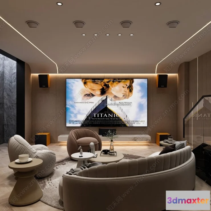 1364488 - Home Theater - 3D Interior Scene - 3D Models - 049 3D Max