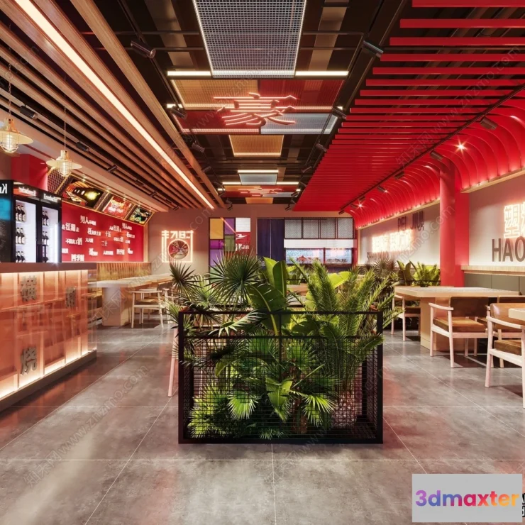 1364925 - Restaurant - Fastfood - 3D Interior Scenes - 169 3D Max
