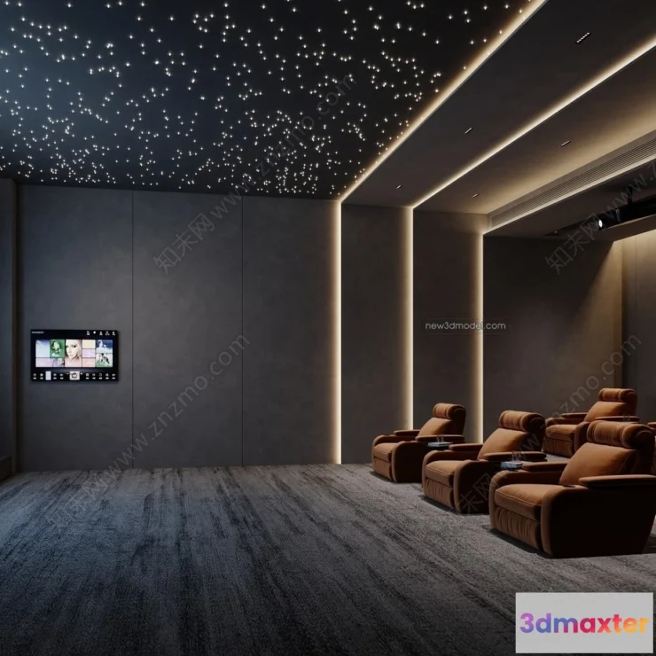 1365105 - Home Theater - 3D Interior Scene - 3D Models - 058 3D Max