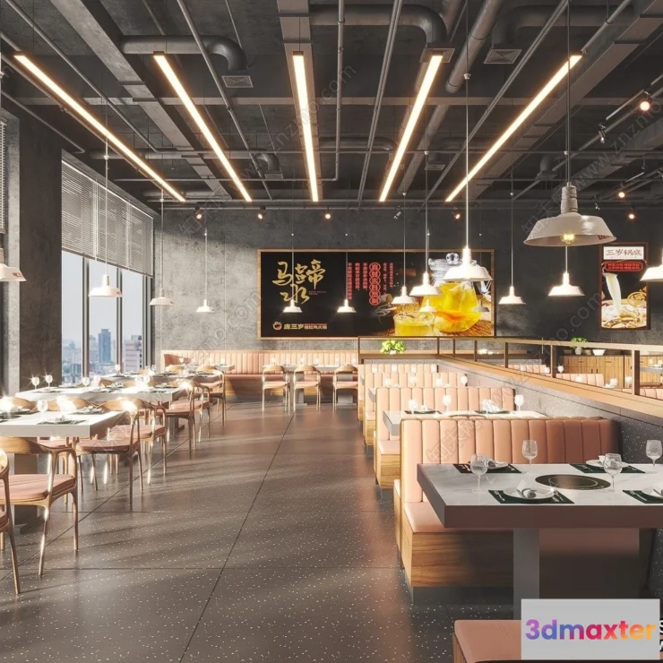 1365320 - Restaurant - Fastfood - 3D Interior Scenes - 175 3D Max