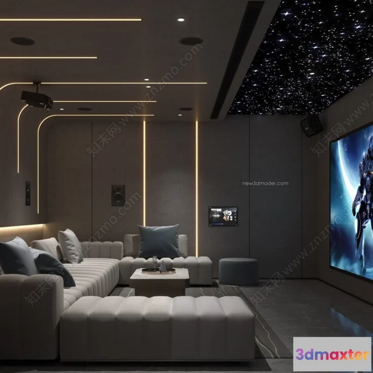 1365336 - Home Theater - 3D Interior Scene - 3D Models - 061 3D Max