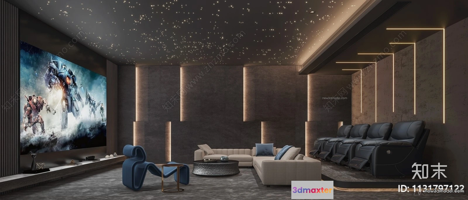 1365675 - Home Theater - 3D Interior Scene - 3D Models - 066 3D Max