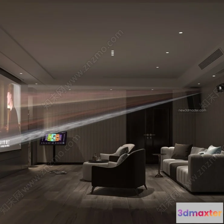 1366178 - Home Theater - 3D Interior Scene - 3D Models - 073 3D Max