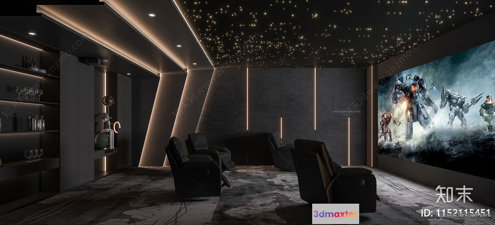 1366387 - Home Theater - 3D Interior Scene - 3D Models - 076 3D Max