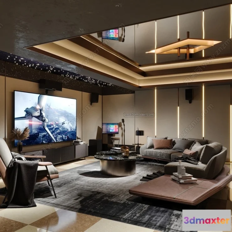 1366650 - Home Theater - 3D Interior Scene - 3D Models - 080 3D Max