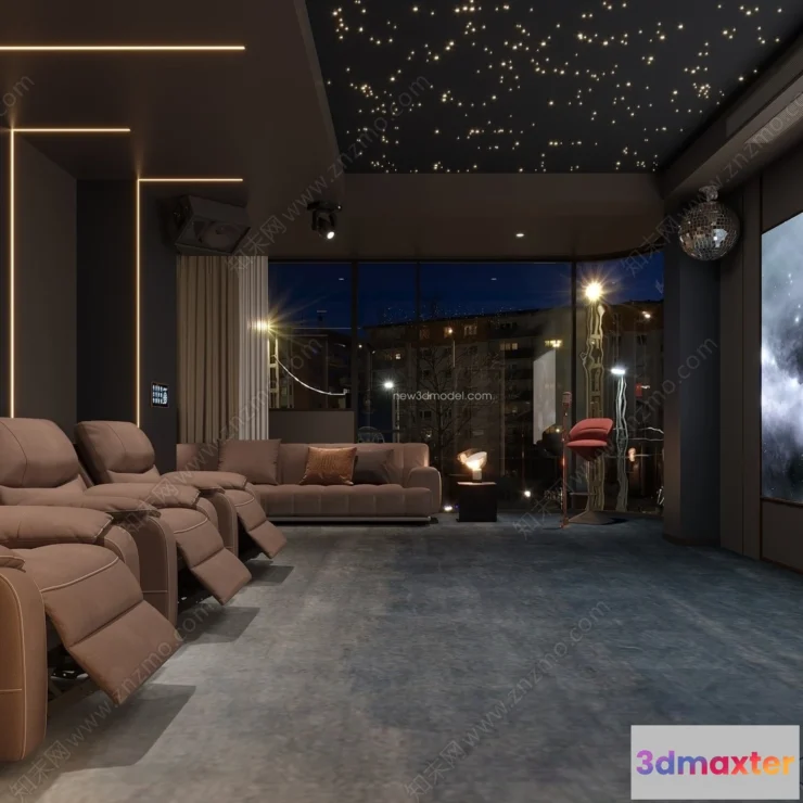 1367267 - Home Theater - 3D Interior Scene - 3D Models - 089 3D Max