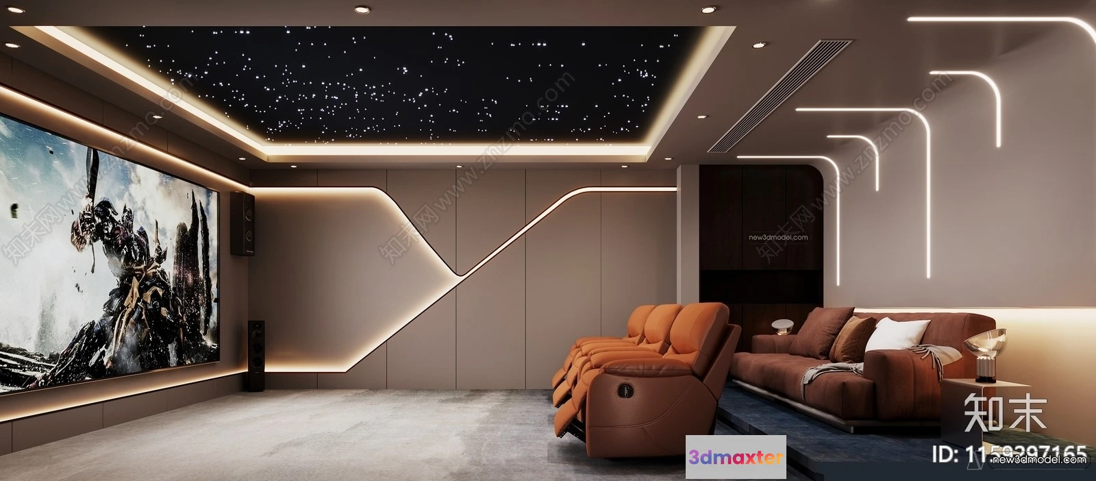 1367888 - Home Theater - 3D Interior Scene - 3D Models - 098 3D Max