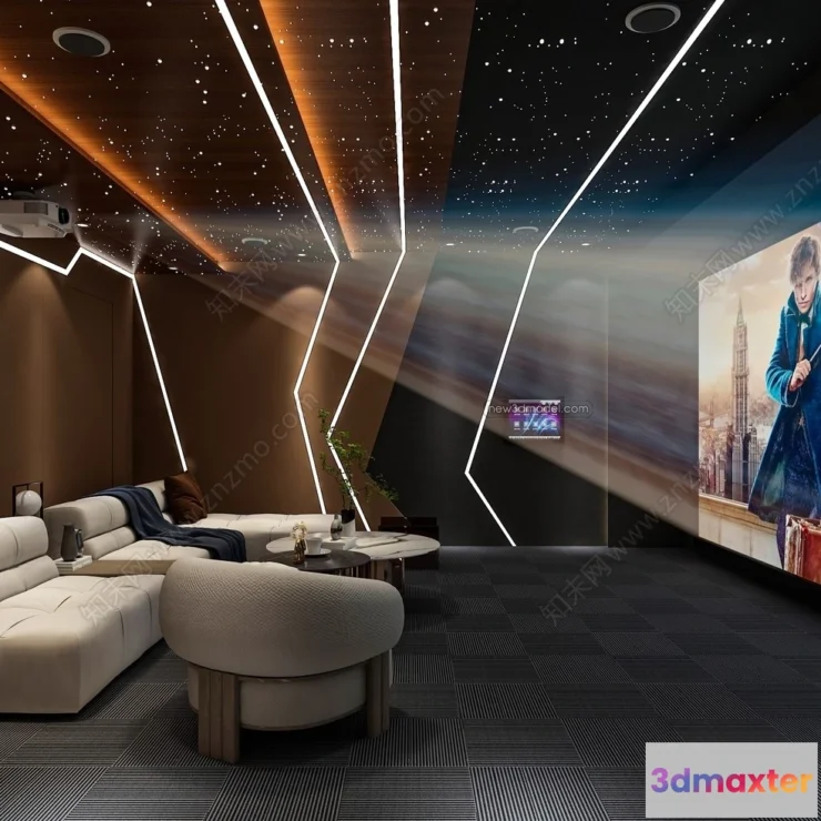 1367958 - Home Theater - 3D Interior Scene - 3D Models - 099 3D Max
