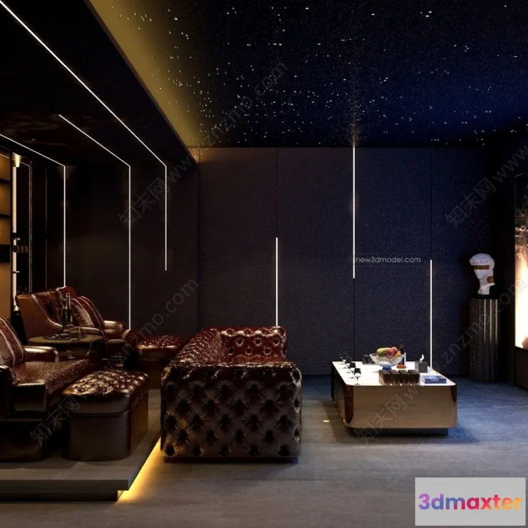 1368028 - Home Theater - 3D Interior Scene - 3D Models - 100 3D Max