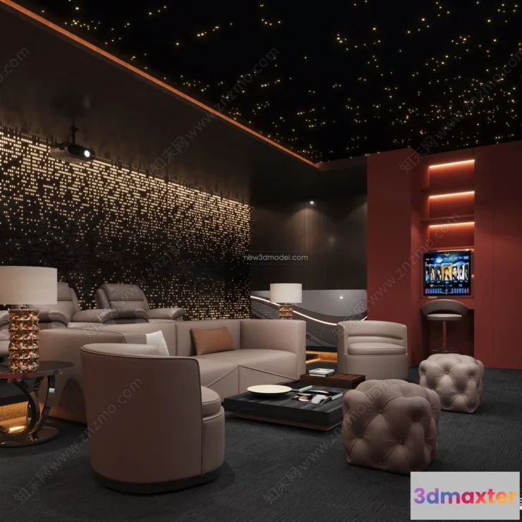 1368281 - Home Theater - 3D Interior Scene - 3D Models - 104 3D Max