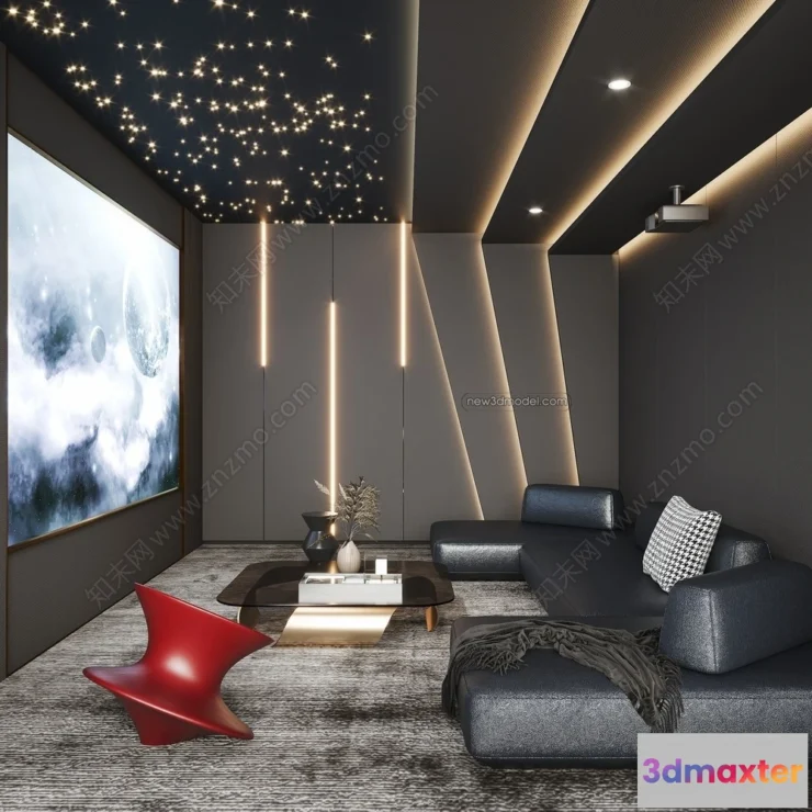 1368415 - Home Theater - 3D Interior Scene - 3D Models - 106 3D Max