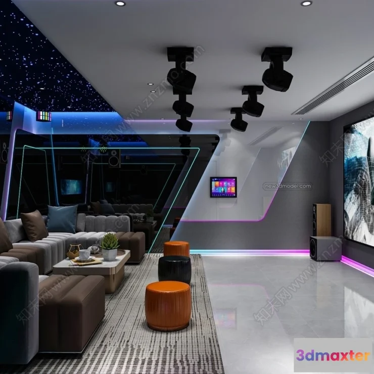 1368764 - Home Theater - 3D Interior Scene - 3D Models - 111 3D Max