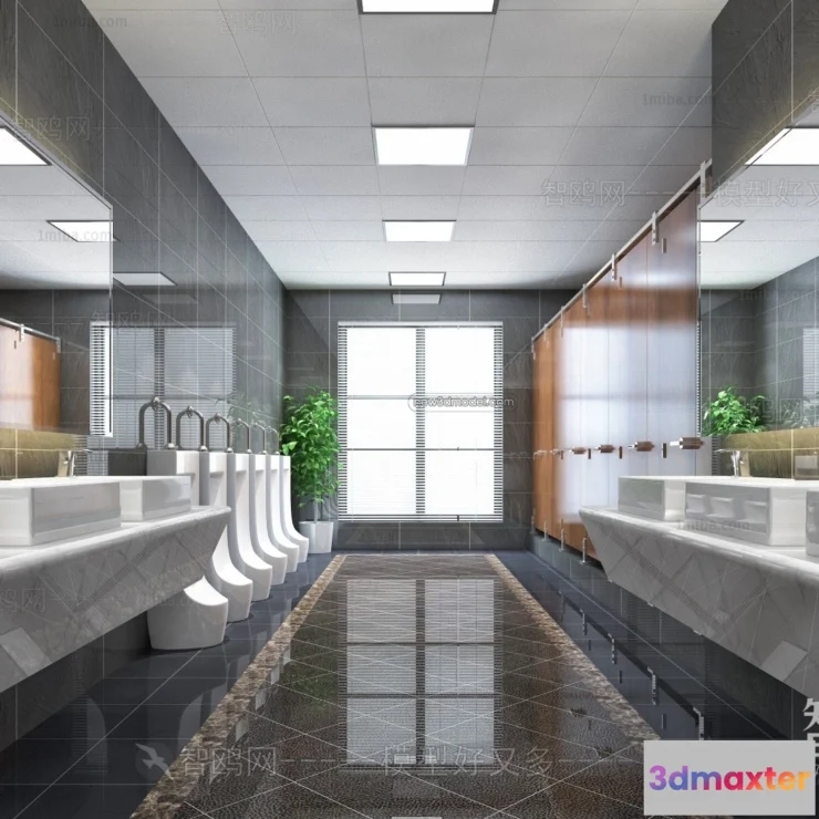 1378757 - Public Toilet - WC - 3D Interior Scene - 3D Models - 007 3D Max