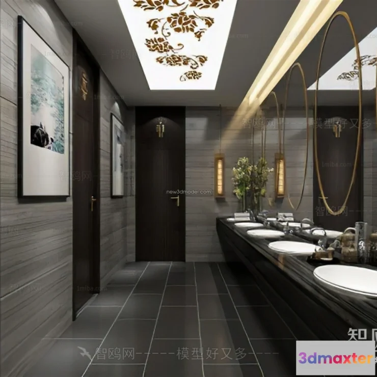 1379635 - Public Toilet - WC - 3D Interior Scene - 3D Models - 020 3D Max