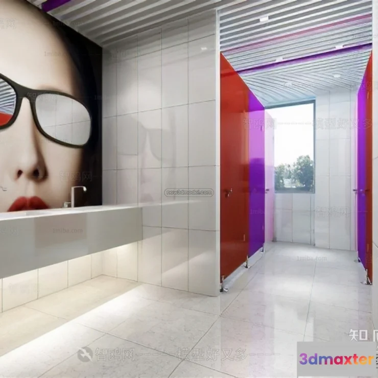 1379710 - Public Toilet - WC - 3D Interior Scene - 3D Models - 021 3D Max