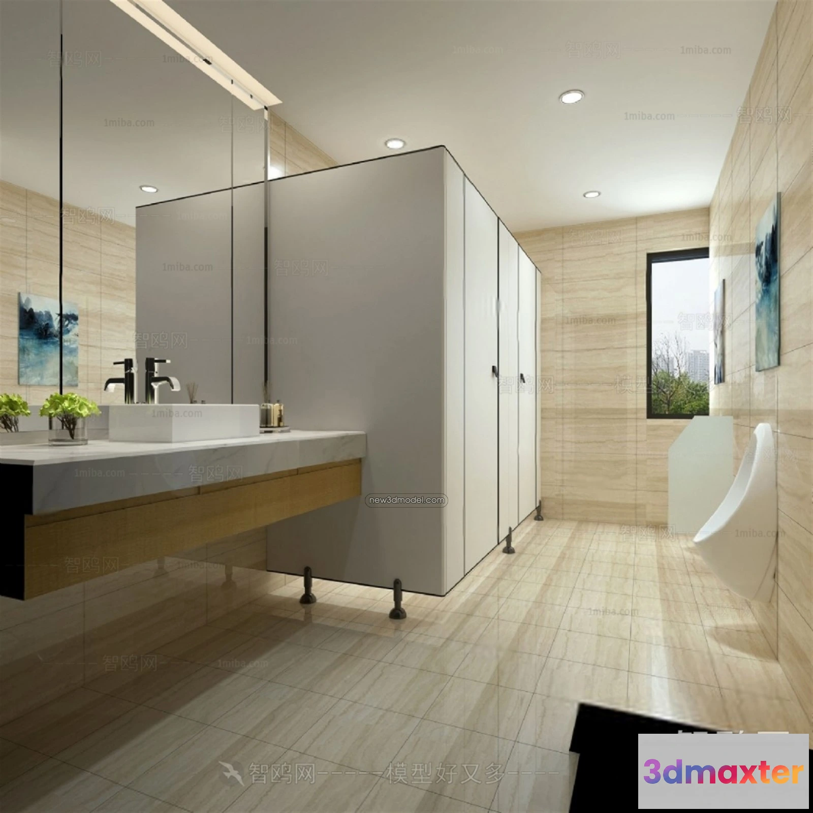 1379765 - Public Toilet - WC - 3D Interior Scene - 3D Models - 022 3D Max