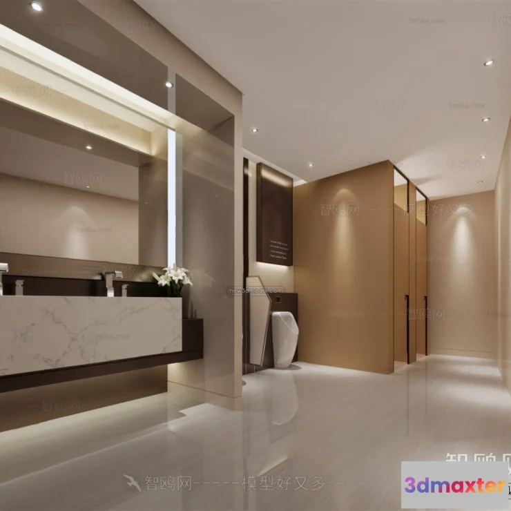 1379832 - Public Toilet - WC - 3D Interior Scene - 3D Models - 023 3D Max