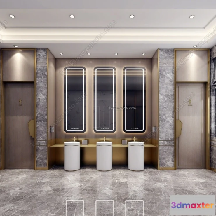 1379897 - Public Toilet - WC - 3D Interior Scene - 3D Models - 024 3D Max