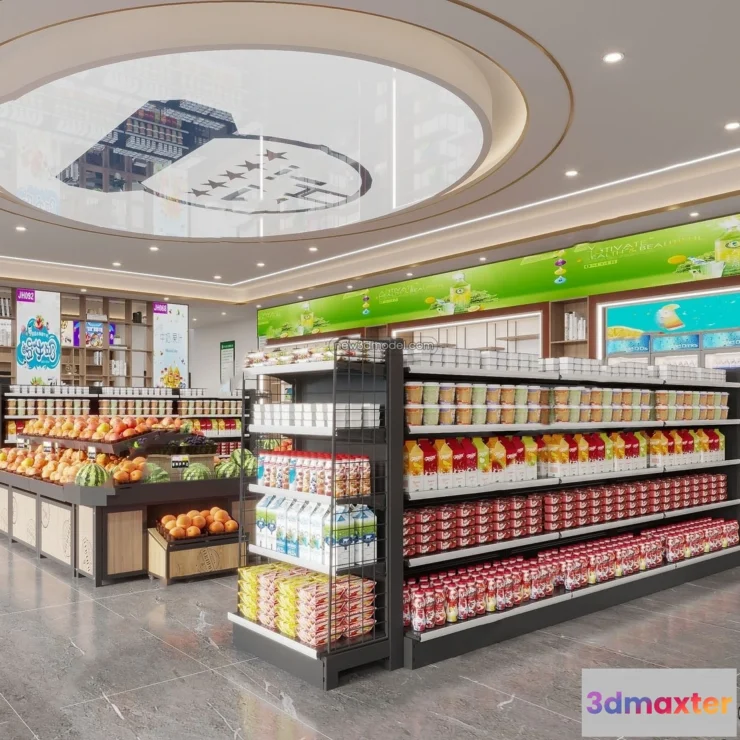 1379927 - Super Market And Shop - 3D Interior Scene - 3D Models - 005 3D Max