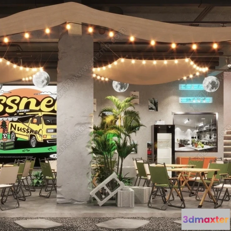 1379956 - Garden Coffee Shop - Fastfood - 3D Models - 006 3D Max