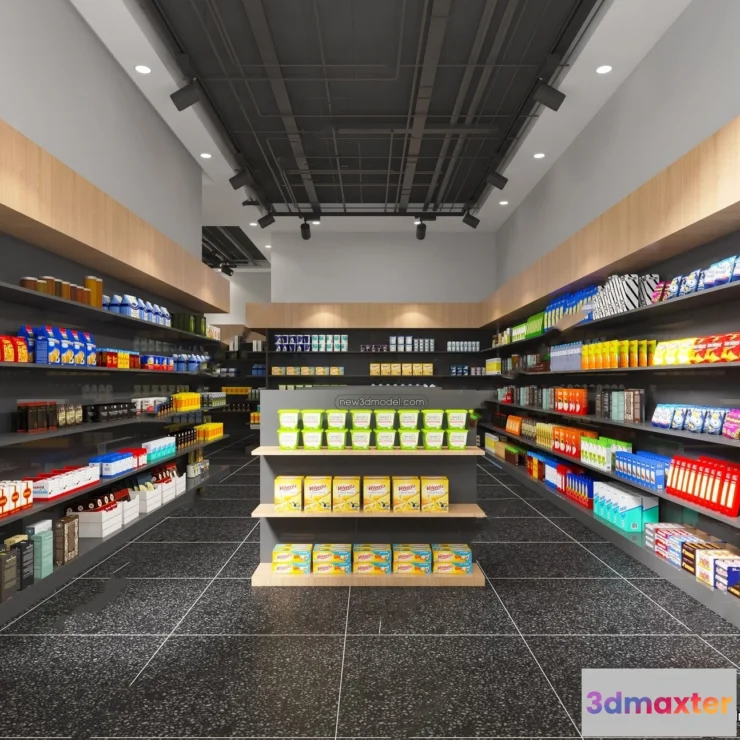 1380125 - Super Market And Shop - 3D Interior Scene - 3D Models - 008 3D Max