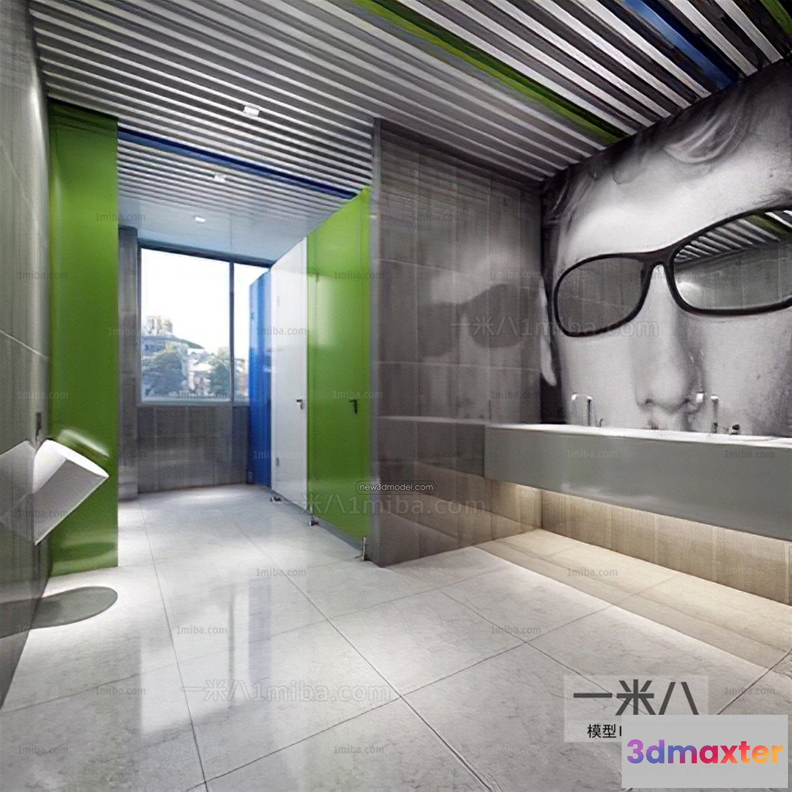 1380163 - Public Toilet - WC - 3D Interior Scene - 3D Models - 028 3D Max